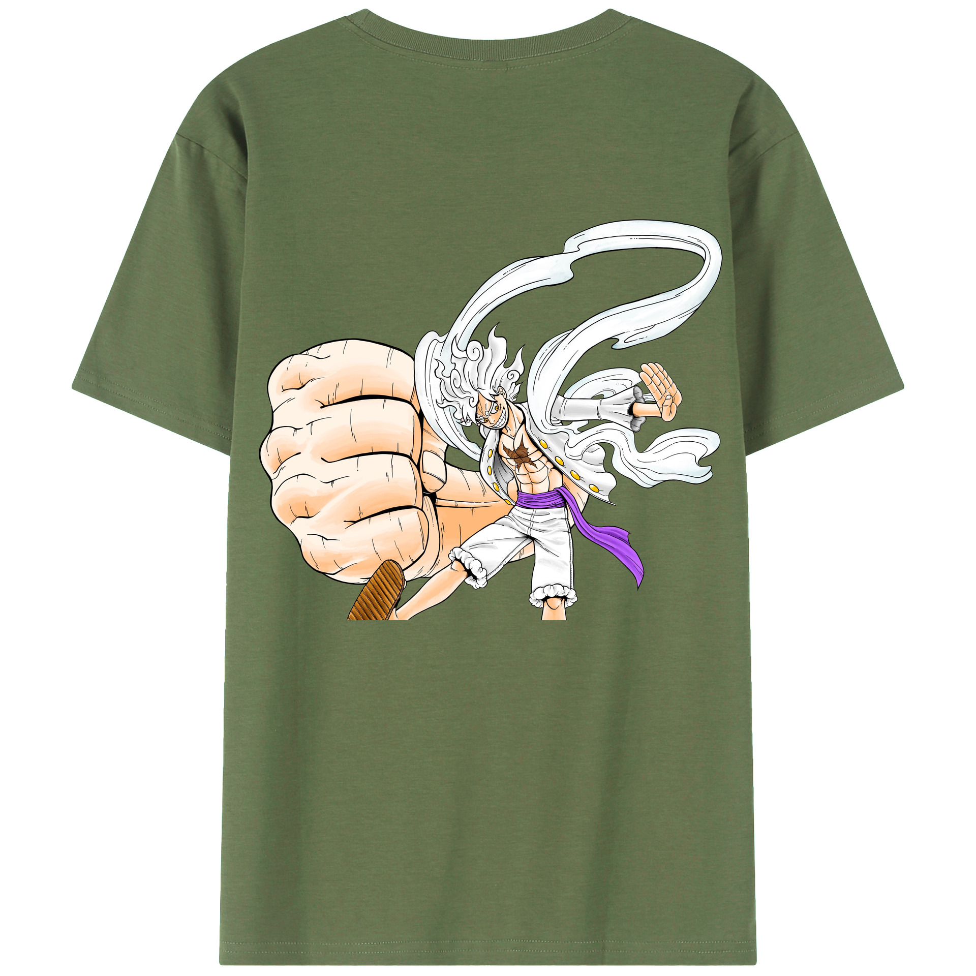 ワンピース モンキー・D・ルフィ ONE PIECE Monkey D. Luffy 綿100％ メンズ半袖Tシャツ（バックプリント） 通気性